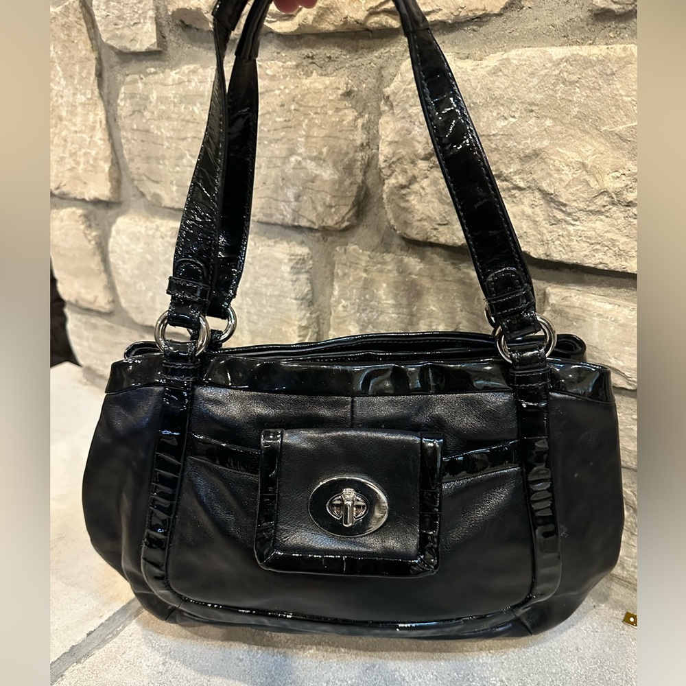 Coach Black Patent Leather Shoulder Bag